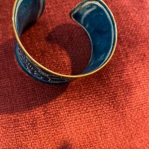 Blue and Gold Cuff Bracelet